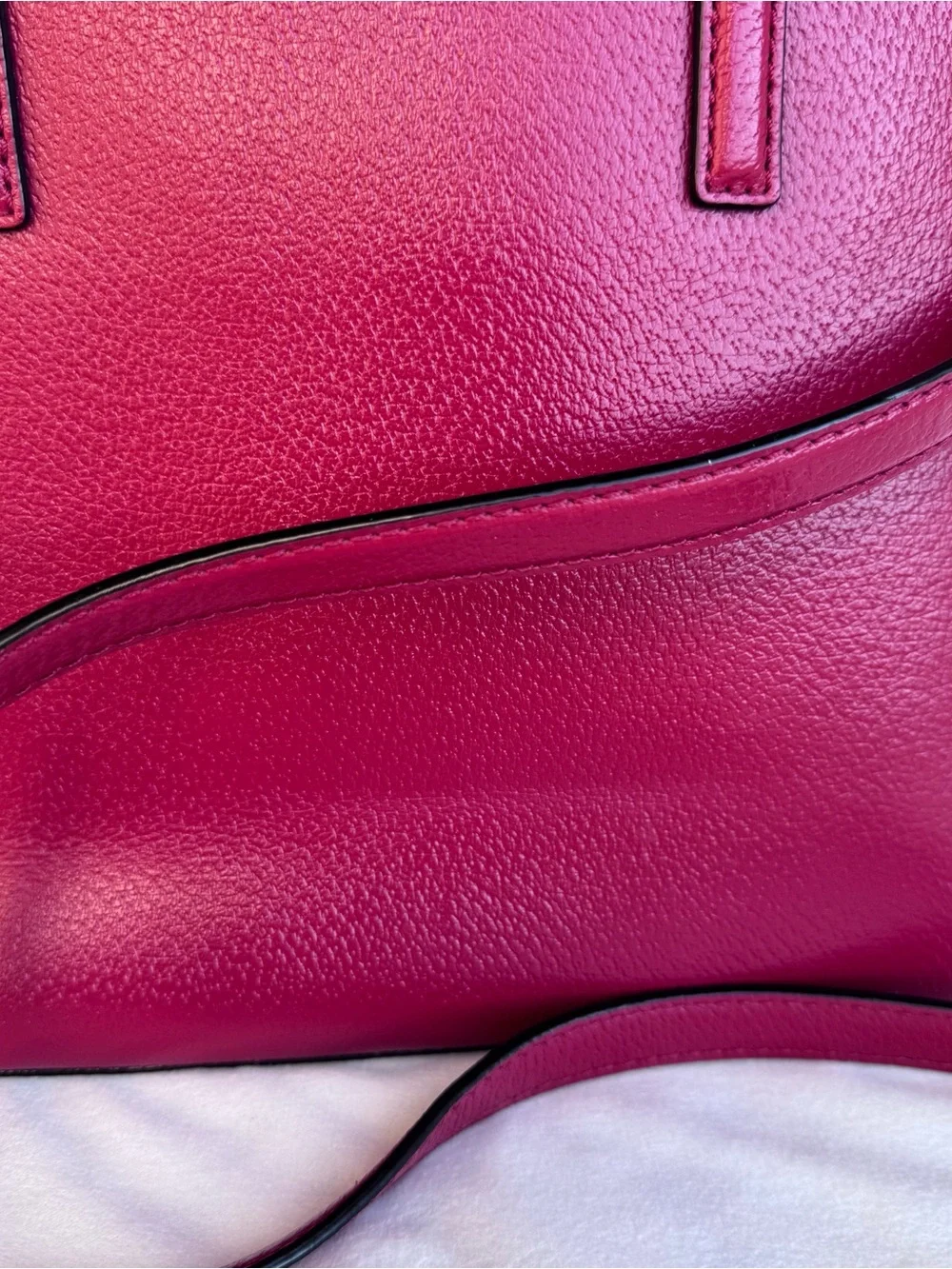 Kate Spade red Maise pebble Leather with Bow dome purse handbag